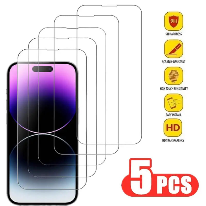 Tempered Glass for iPhone 14 Pro 15 16 17 18 13 12 11 Pro Max Screen Protector for iPhone 15 Pro Mica for iPhone 13 14 Pro Glass