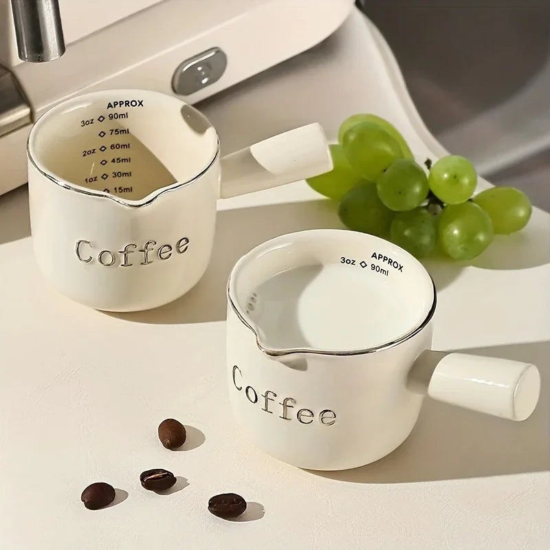 High Aesthetic Italian Espresso Cup with Scale High-end Exquisite Ceramic Coffee Measuring Cup Extraction Cup
