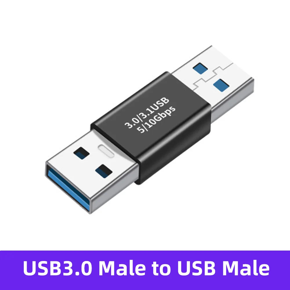 90 Right Angle USB 3.0 Extension Adapter Upward Elbow 10Gbps USB Connector for PC Male To Female Extension Plug Converter