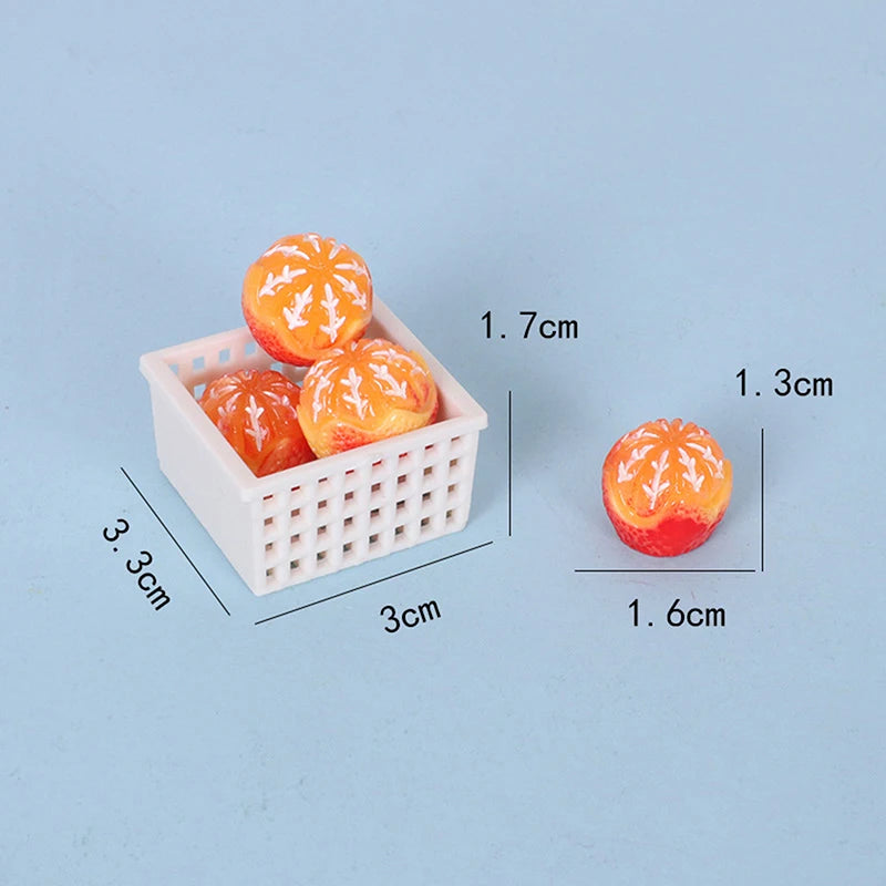 Dollhouse Simulation Fake Fruit Model Orange Kit Doll House Miniature Kitchen Food Festival Party Decoration Pretend Play Toys