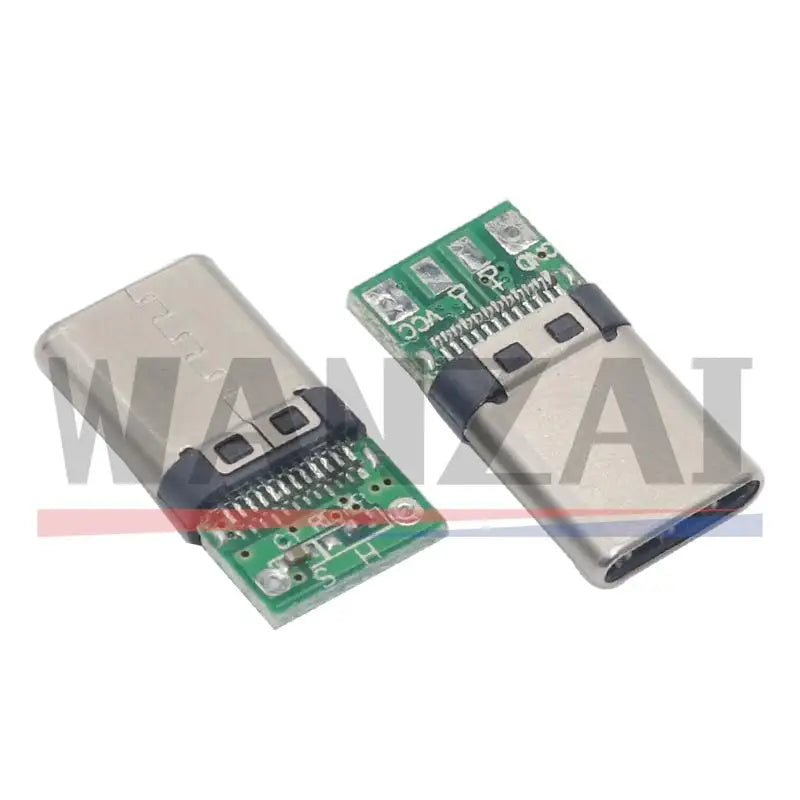 10pcs USB 3.1 Type C Connector 24 Pins Male/Female Socket Receptacle Adapter to Solder Wire & Cable 24 Pins Support PCB Board