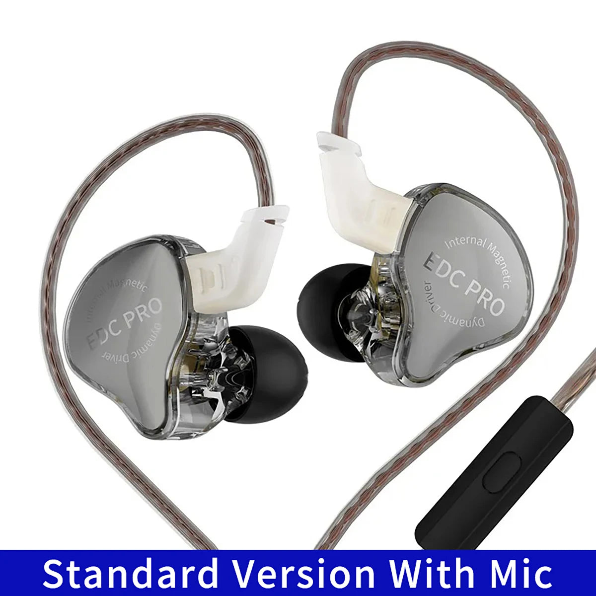 NEW KZ EDC PRO Best In-ear Wired Earphones HIFI Bass Dynamic Monitor 3D Stereo Earbuds Noise Cancel With Detachable Audio Cable