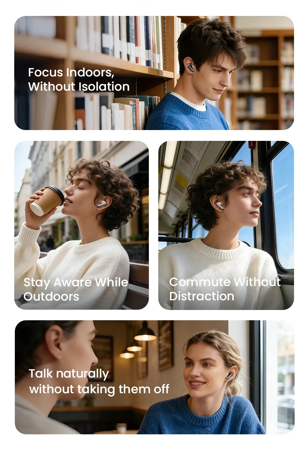 HAYLOU Flowbuds N55 Wireless Earbuds 54dB Adaptive ANC Bluetooth 6.0 LDAC Hi-Res Audio 6-Mic HD Call Earphones 40H Playback IPX5