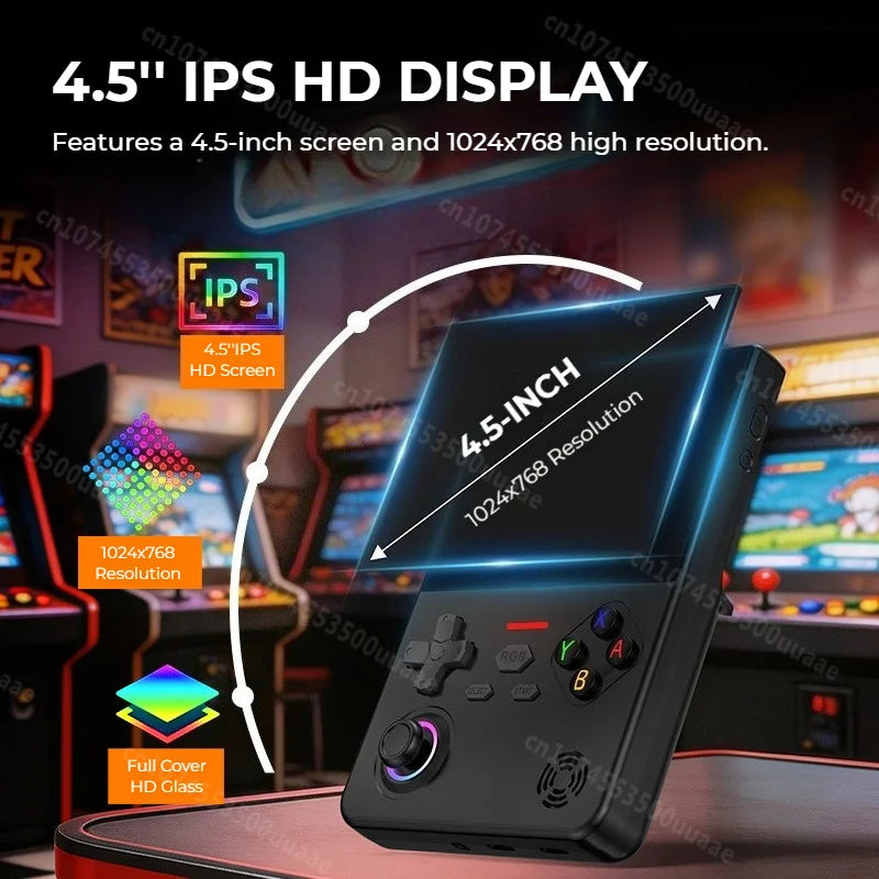 GUSGU H7 128GB Handheld Game Console Open Source Linux System 4.5" IPS Screen Portable Pocket Retro Video Game Player