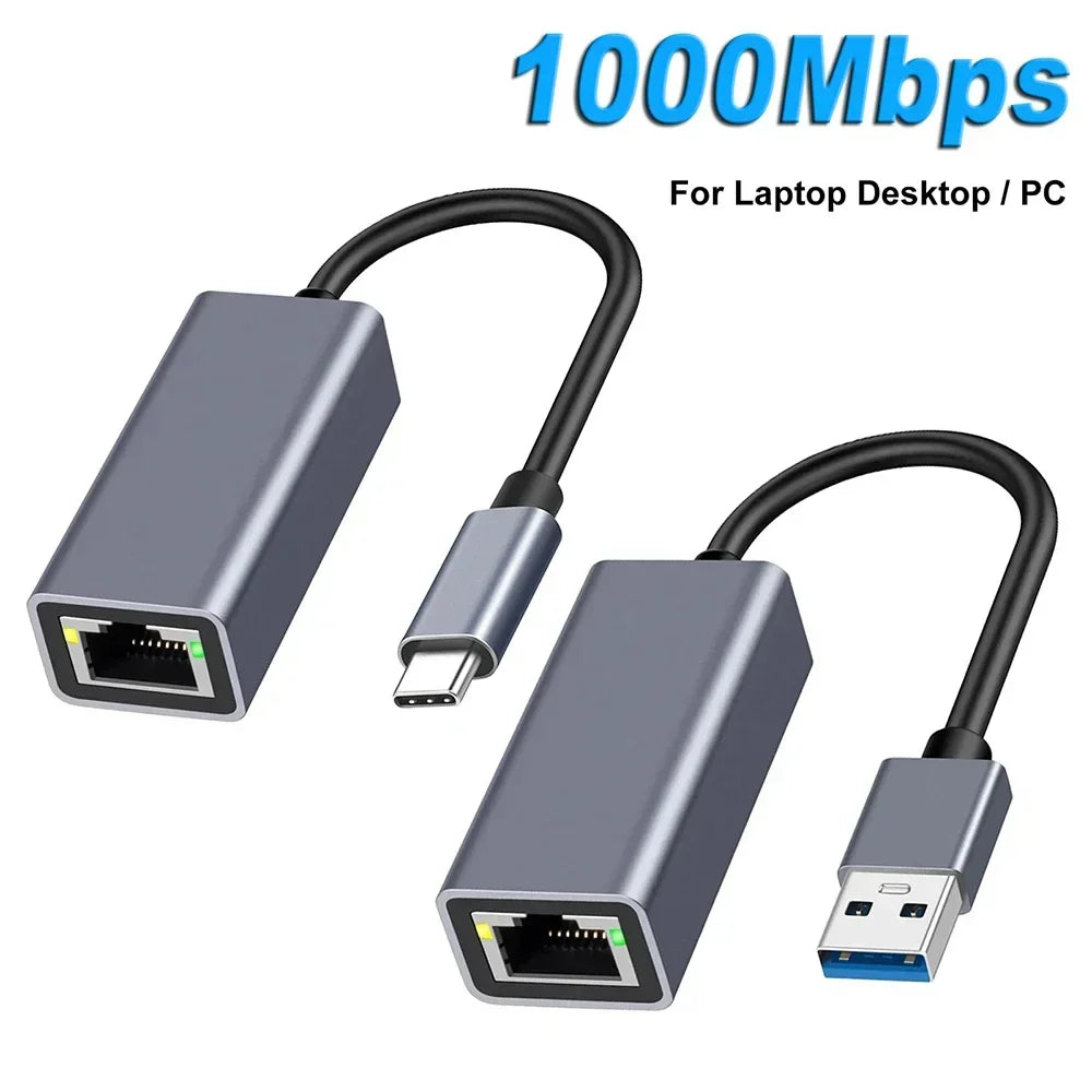 USB C Ethernet Adapter 1000Mbps RJ45 Network Card USB 30 for MacBook PC Windows XP 7 Android Lan Internet Cable