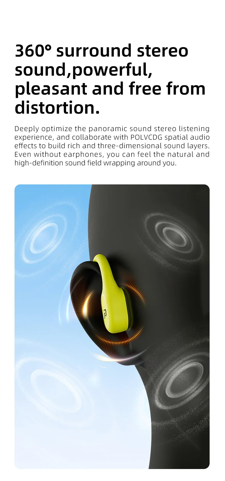 POLVCDG X9 Bone Conduction Earphones 32G IPX8 Waterproof Open Design for Swimming Running Cycling Hanging Earphones