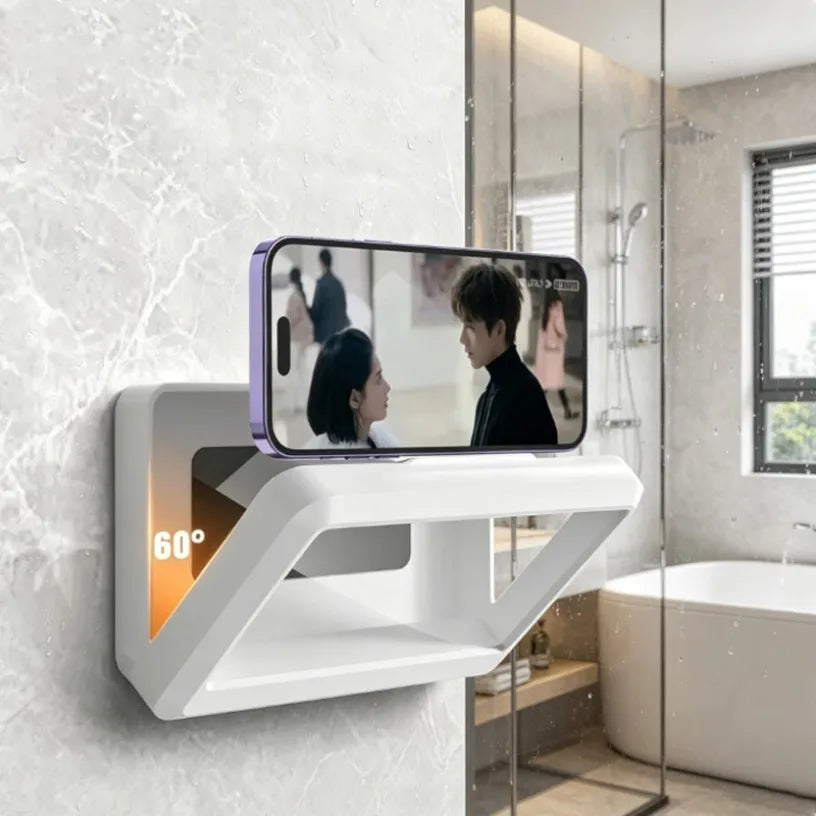 Waterproof Anti-Fog Touch Screen Shower Phone Holder No Drill Wall Mount Bracket Fits 4.7-7 Inch Phones For Bathroom Kitchen Toilet