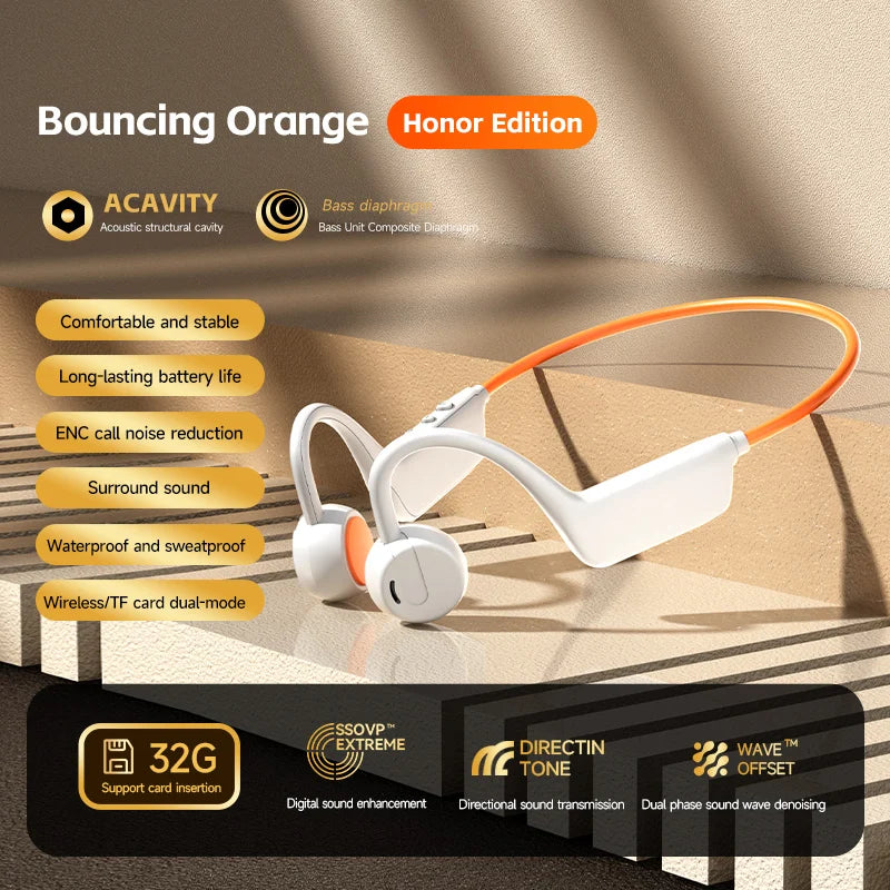 Lenovo Bone Conduction Headset Bluetooth 5.4 With Mic Waterproof Exercise Fitness Wireless Swimming Sports Headphone New 2026