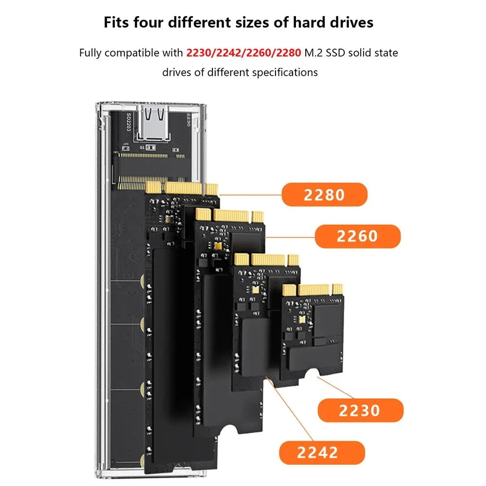 M.2 NGFF/NVME to USB3.0 Mobile Hard Disk Case SATA SSD Type-C 5Gbps Enclosure Adapter