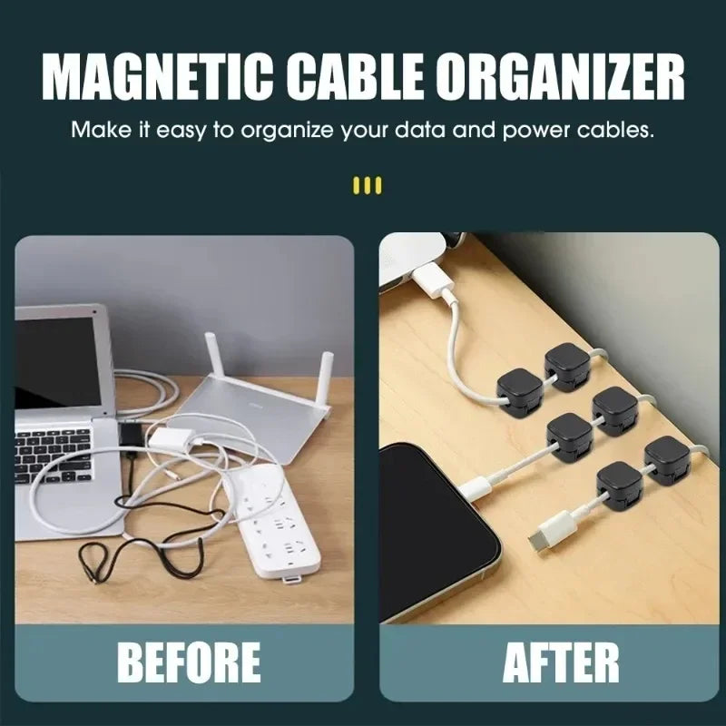 Magnetic Cable Clip Cable Holder,Adhesive Wire Keeper Cord Cable Organizer ,Usb Charging Line Winder For Office Desktop Home