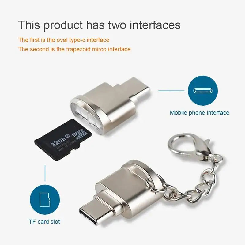 Type-C TF Mobile Card Reader Zinc Alloy USB 3.1 Type-C Huawei  Laptop Multi functional OTG Card Reader