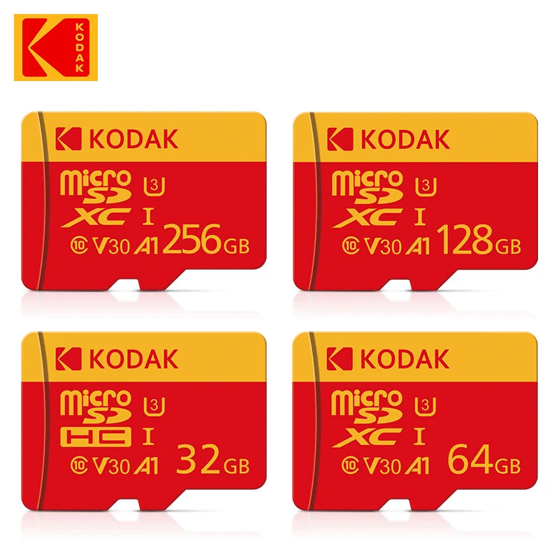 100% Original Kodak Red Memory Card 128GB 64GB 32GB A1 Micro TF SD Card Class 10 UHS-1 TF Flash Card for Samrtphone/PC