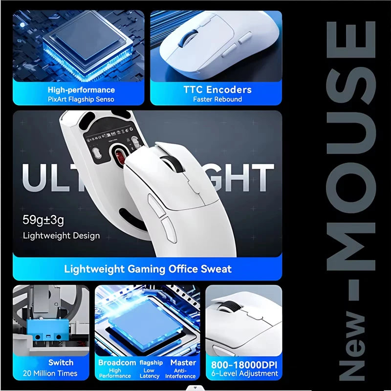M348 2.4G Wireless Mouse Rechargeable 500mAh Bluetooth-Compatible Mouse Gamer Bluetooth Mouse For Laptop/Notebook/iPad/Tablet