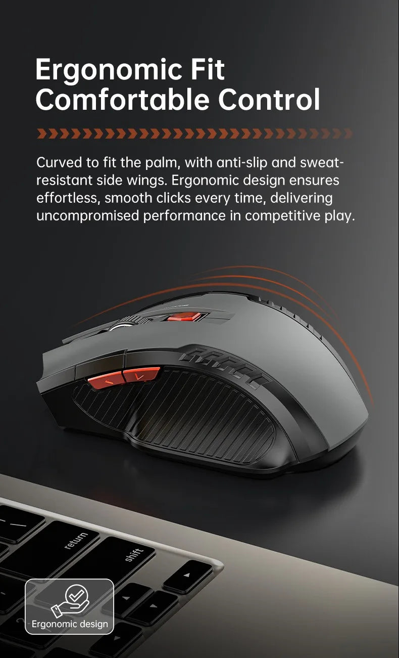 NEXUSCLICK Wireless Optoelectronic Mouse,1600DPI 6 Silent clicks New Game&Craft Gift Mice in Stock USB Receiver for Office Gamer