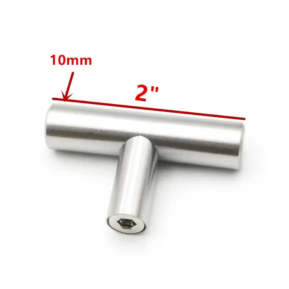 Diameter 10mmStainless Steel Kitchen Door Cabinet T Bar Handle Pull Knob 2" ~ 24''