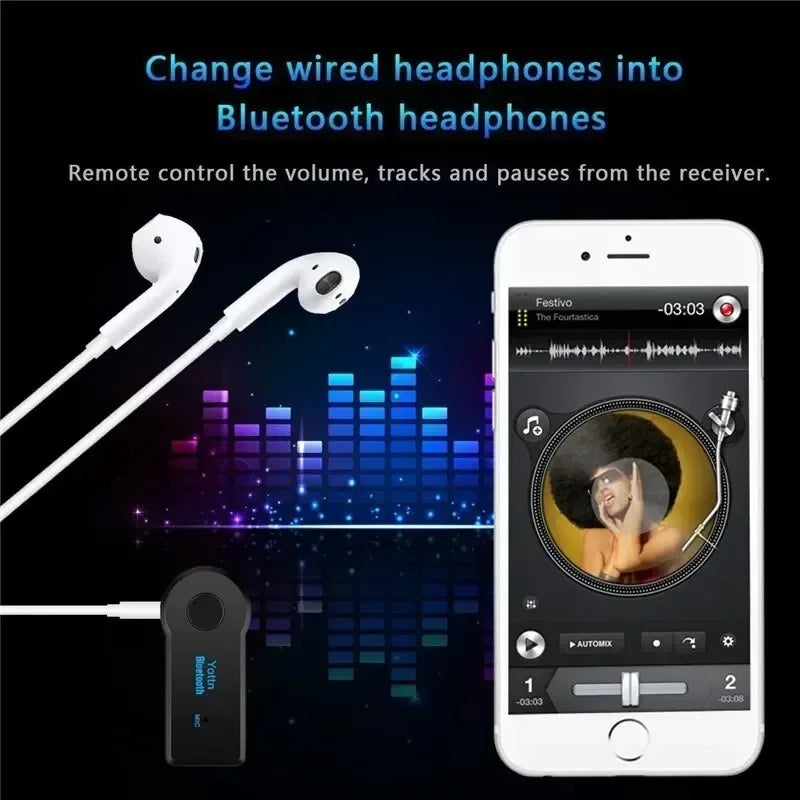Wireless Bluetooth5.0 Car 3.5mm Socket Adapter,AUX Bluetooth 5.0 Receiver,Audio Converter Mobile Phone Hands-Free Stereo Adapter