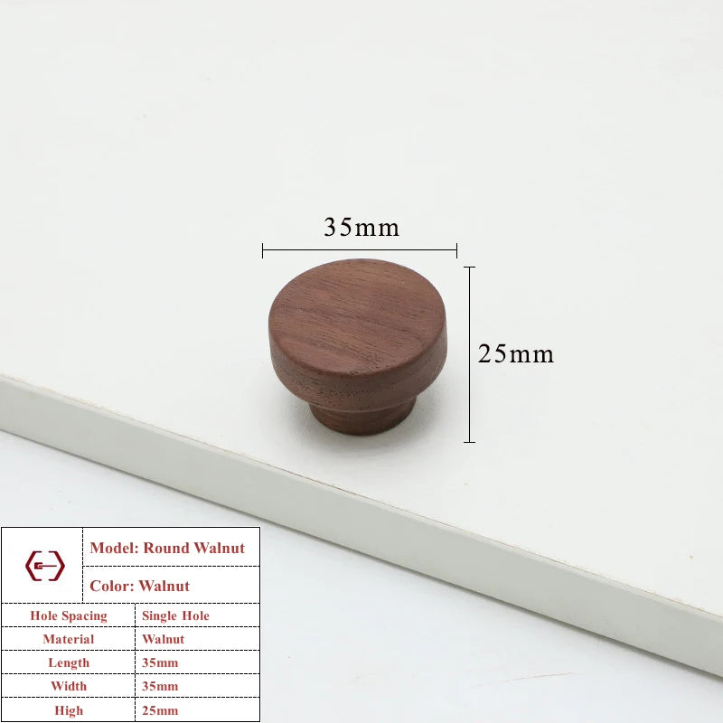 Wooden Cabinet Handles Beech Walnut Solid Wood Furniture Door Handle Kitchen Cupboard Drawer Knobs Wardrobe Hardware Pull Handle