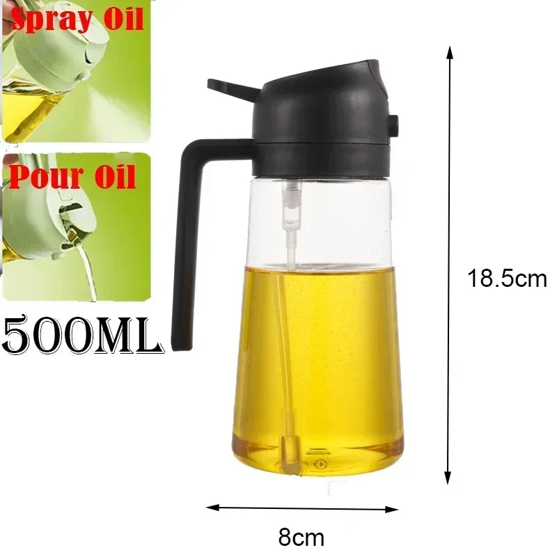 2 in 1 Olive Oil Sprayer Kitchen Oil Spray Bottle Olive Acid Sprayer Oil Mouth for Cooking BBQ Baking OilsDispenser Accessories
