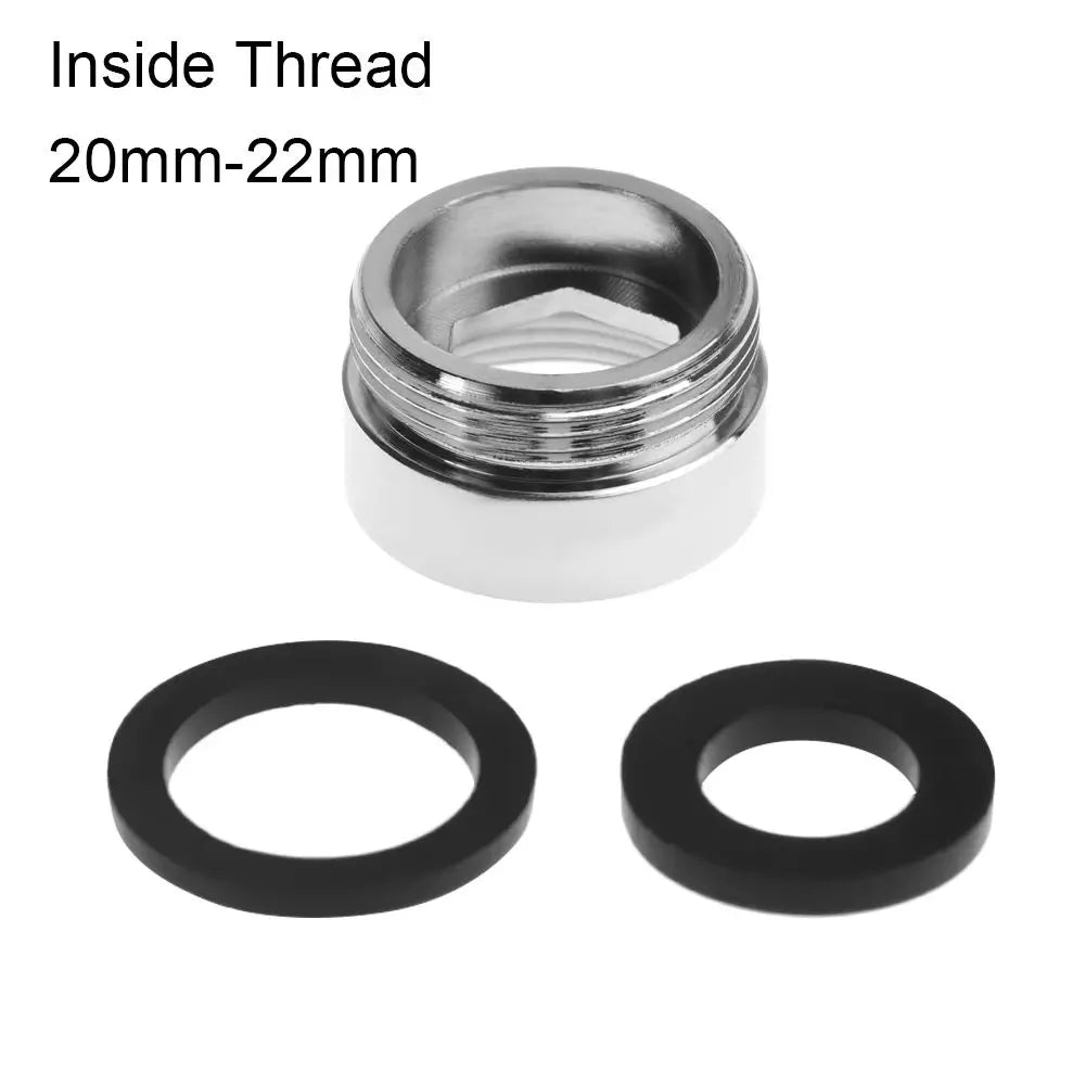 16/18/20/22/24/28/mmto22mm Tap Aerator Connector with Gasket Metal Outside Inside Thread Water Saving Adaptor for Kitchen Faucet
