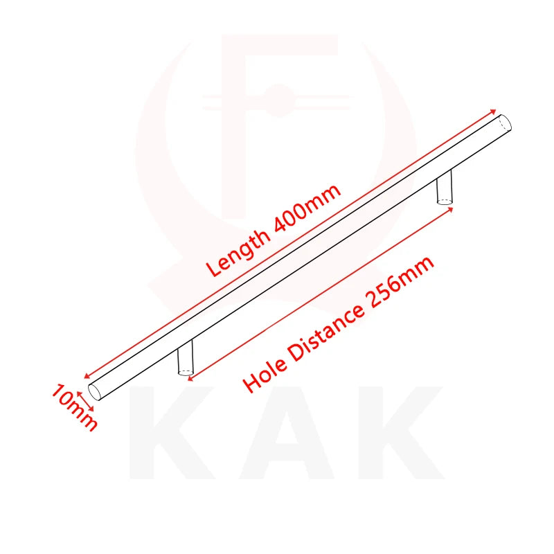 KAK 2" ~ 20'' Gold Kitchen Door T Bar Straight Handle Knobs Cabinet Pull Diameter 10mm Stainless Steel Handles Furniture Handle