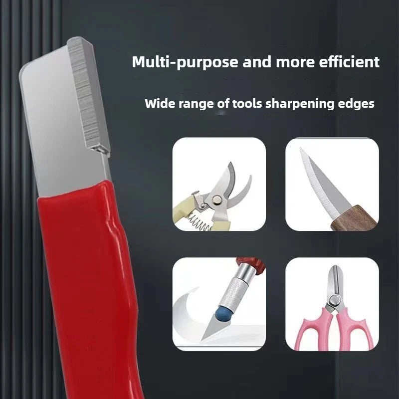Professional Kitchen Knife Sharpener - Tungsten & Diamond Ceramic Sharpening Stone For All Blades, Including Garden Shears