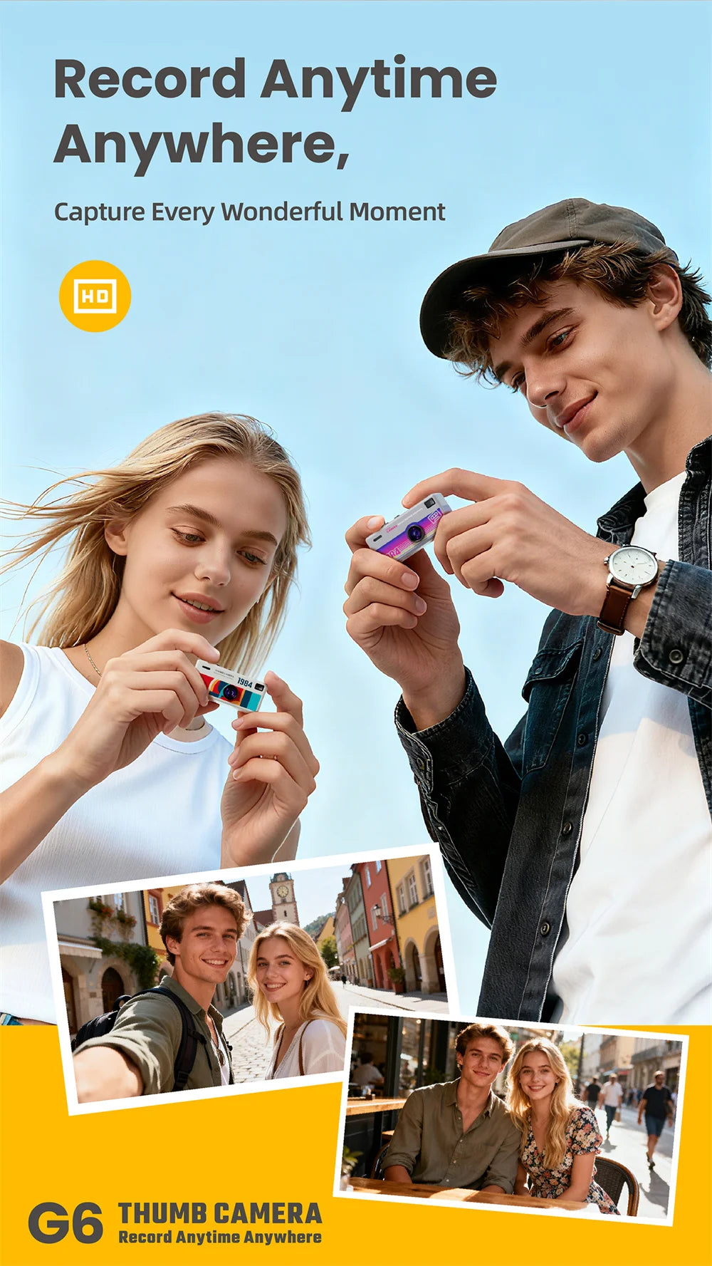 G6 Thumb Keychain Camera 0.96inch Mini Action Camera Retro Support Memory Card 1080P Very Small Camcorder Video Recorder 2026