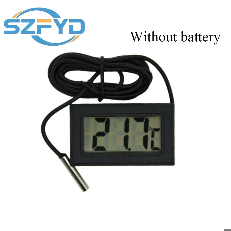 Mini LCD Digital Thermometer With Waterproof Probe For Freezer Refrigerator Indoor Outdoor