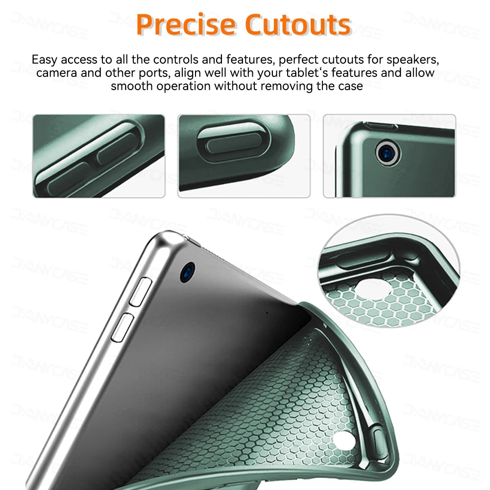 For iPad 10.2 Case 7/8/9th Generation Cover For 9.7 5/6th Air 2 Pro 11 1st/2nd/3rd/4th Air 4/5 10.9 Wake up from sleep funda