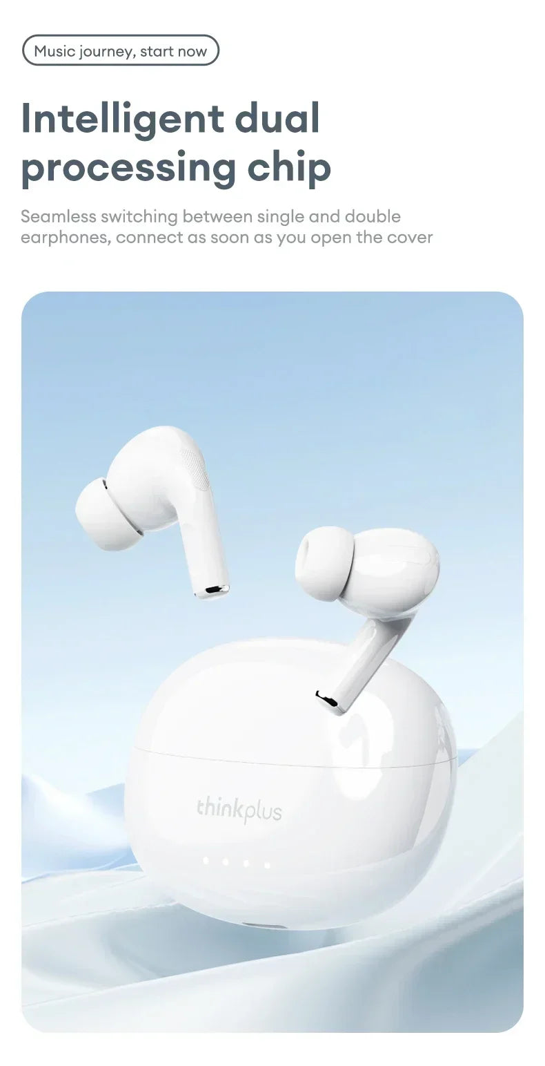 Lenovo LP5 Pro Wireless Bluetooth 5.4 Earphones TWS HiFi Sound Headphones Earbuds Gaming Sports Headset Touch Control With Mic
