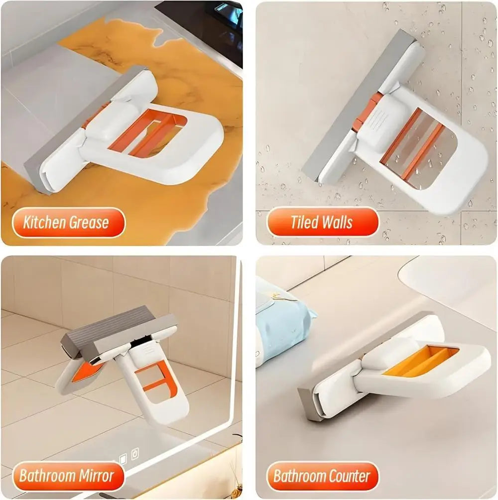 Portable Handheld Cleaning Mop Mini Foldable Desktop Mop Home Replacement for Bathroom Kitchen Desktop Glass Living Room Car