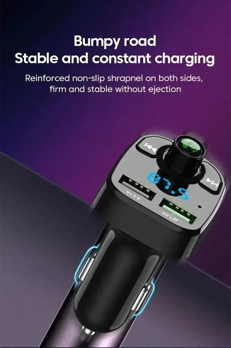 Bluetooth 5.0 LED MP3 Car Bluetooth FM Audio Receiver Hands-Free Transmitter 2.1A 3.1A QC3.0 PD Type C Dual USB Car kit Charger