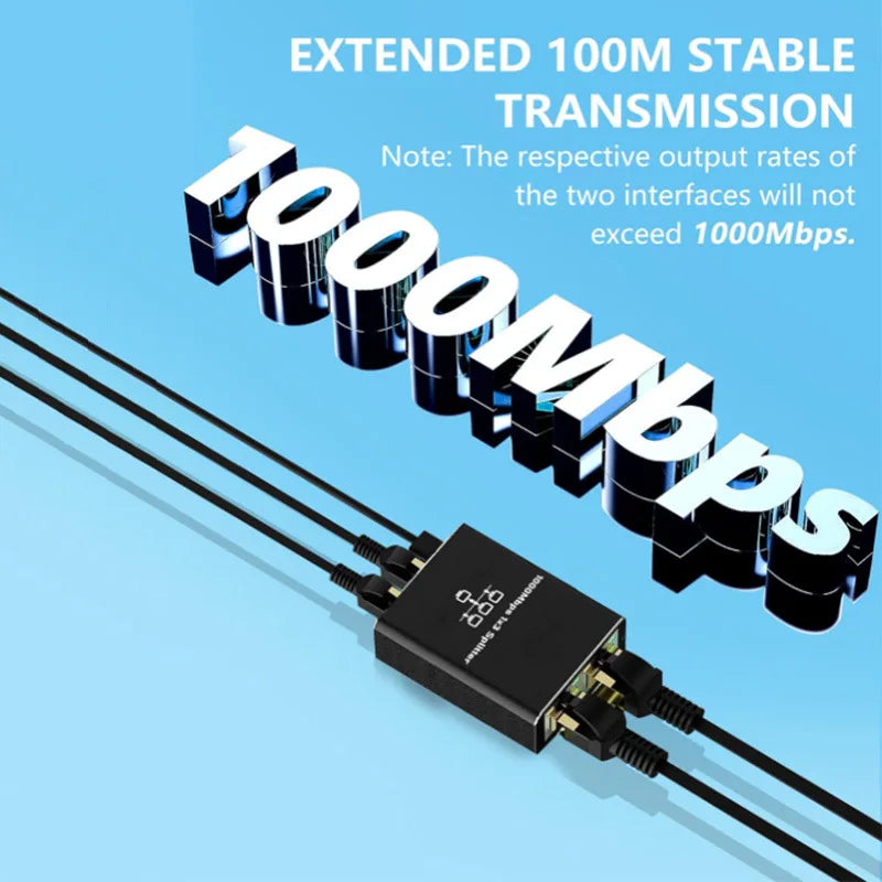 RJ45 Splitter 1 in 2/3/4 Out Network  1000Mbps RJ45 Adapter Gigabit Converter Internet Ethernet 8P8C Extender Plug Extension
