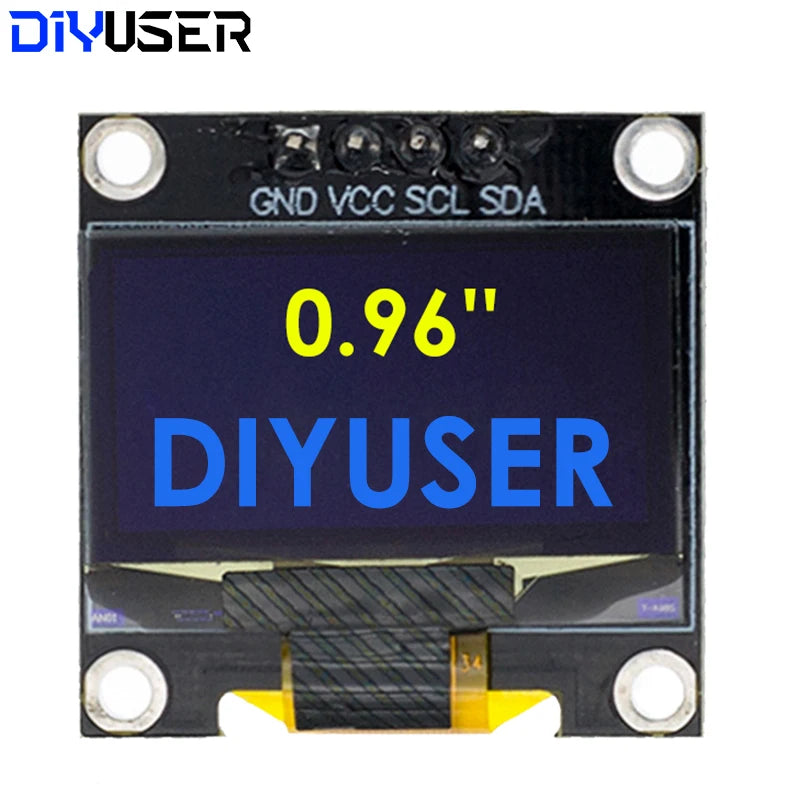 0.96 Inch OLED Display Module I2C IIC Serial White Screen 128x64 SSD1306 Driver Board Compatible with ESP32 STM32