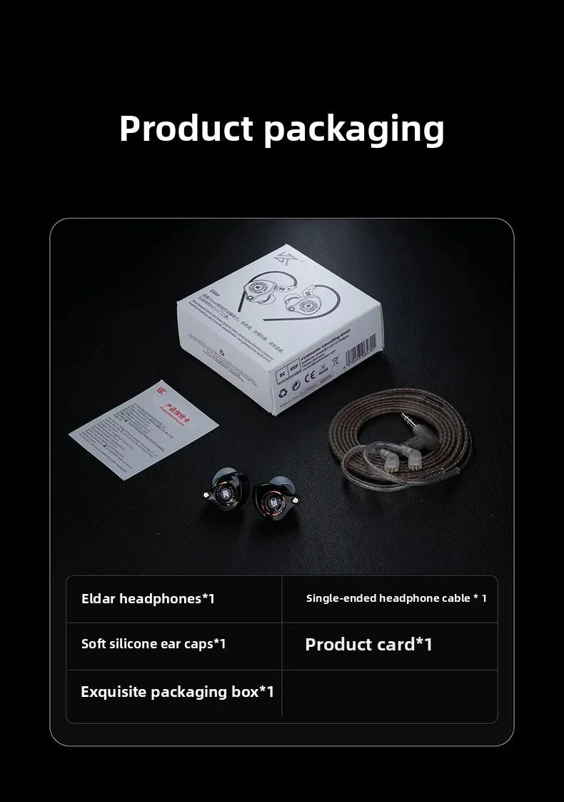 KZ Eldar Earphones 1DD Dynamic Driver Balanced IEM In Ear Monitor Sport Earbuds HiFi Stereo Music Wired Headphones PK EDX PRO X