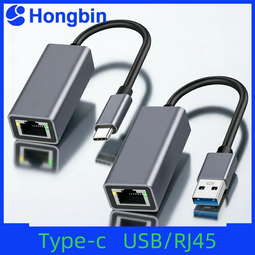 USB Type C Ethernet Adapter 1000Mbps USB 3.0 RJ45 Network Card For MacBook PC Windows XP 7 8 10 Android USB Lan Internet Cable
