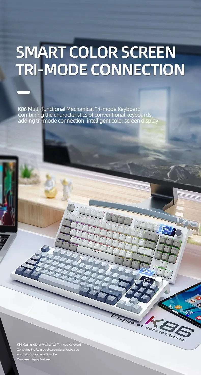 ATTACK SHARK K86 RGB 75% Wireless Gasket Mechanical Keyboard,3-Mode Bluetooth5.0/2.4G/USB-C Hot Swappable Gaming Keyboard