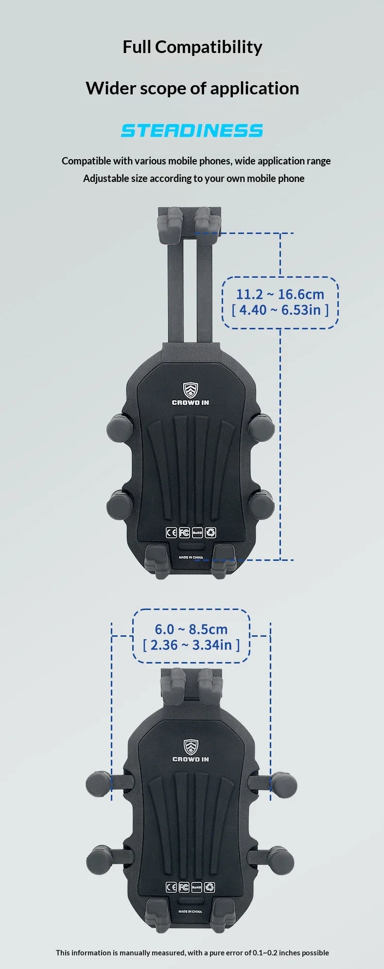 Motorcycle Mobile  Holder Car Aluminum Alloy Upgrade Shock Absorption Electric Vehicle Mobile Phone Holder Outdoor Mirror Seat