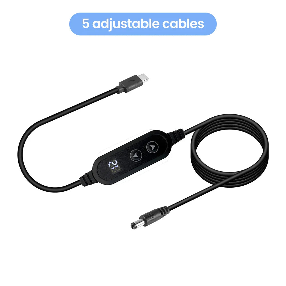 USB C to DC Power Boost Cable Type C To DC Fast Charging 5V To 12V Boost Converter Cable Adapter For Wireless Router TV BOX