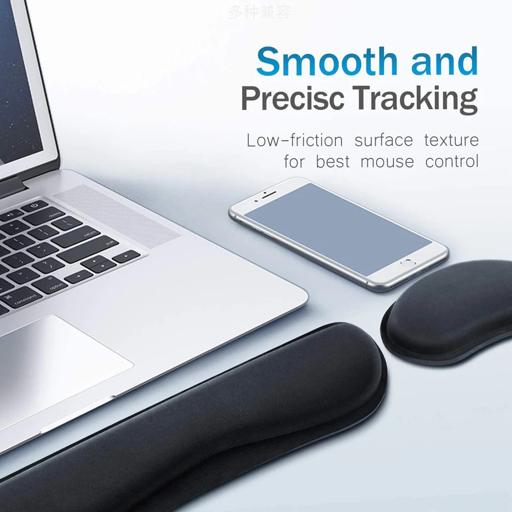 Keyboard Wrist Rest Mouse Pad with Wrist Support Memory Foam Keyboard Pad Set Ergonomic Mousepad for Office Gaming PC Laptop