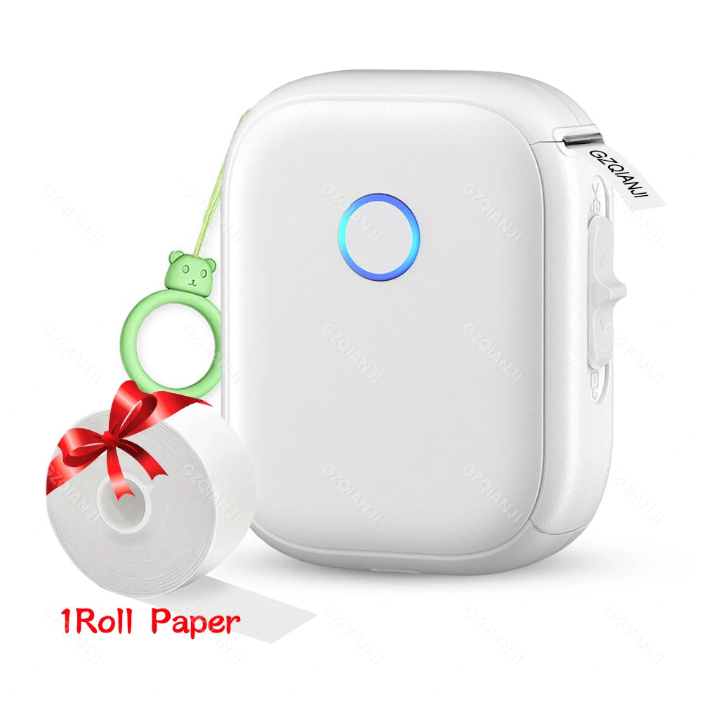 Portable Mini Labeling Printer Marklife P12 Thermal Adhesive Sticker Pocket Label Maker or 1Roll Spacer/Continues Label Paper