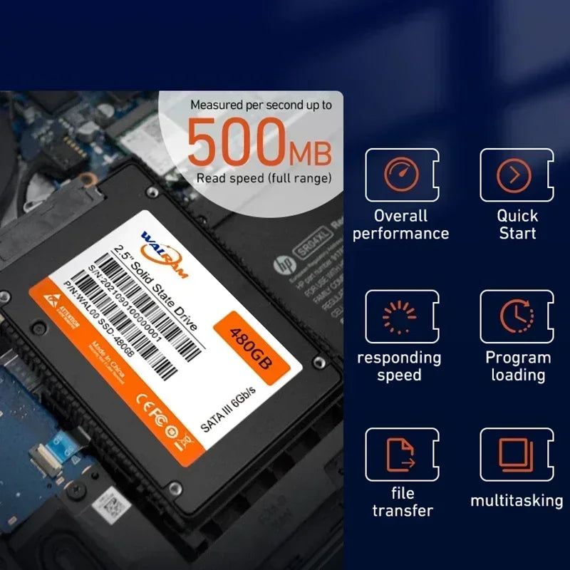 WALRAM 2.5 SATA 3 SSD 512GB 128GB 120GB HDD Laptop Internal SATA3 SSD 1TB Solid State Drive 240GB 256GB Hard Disk For Desktop PC