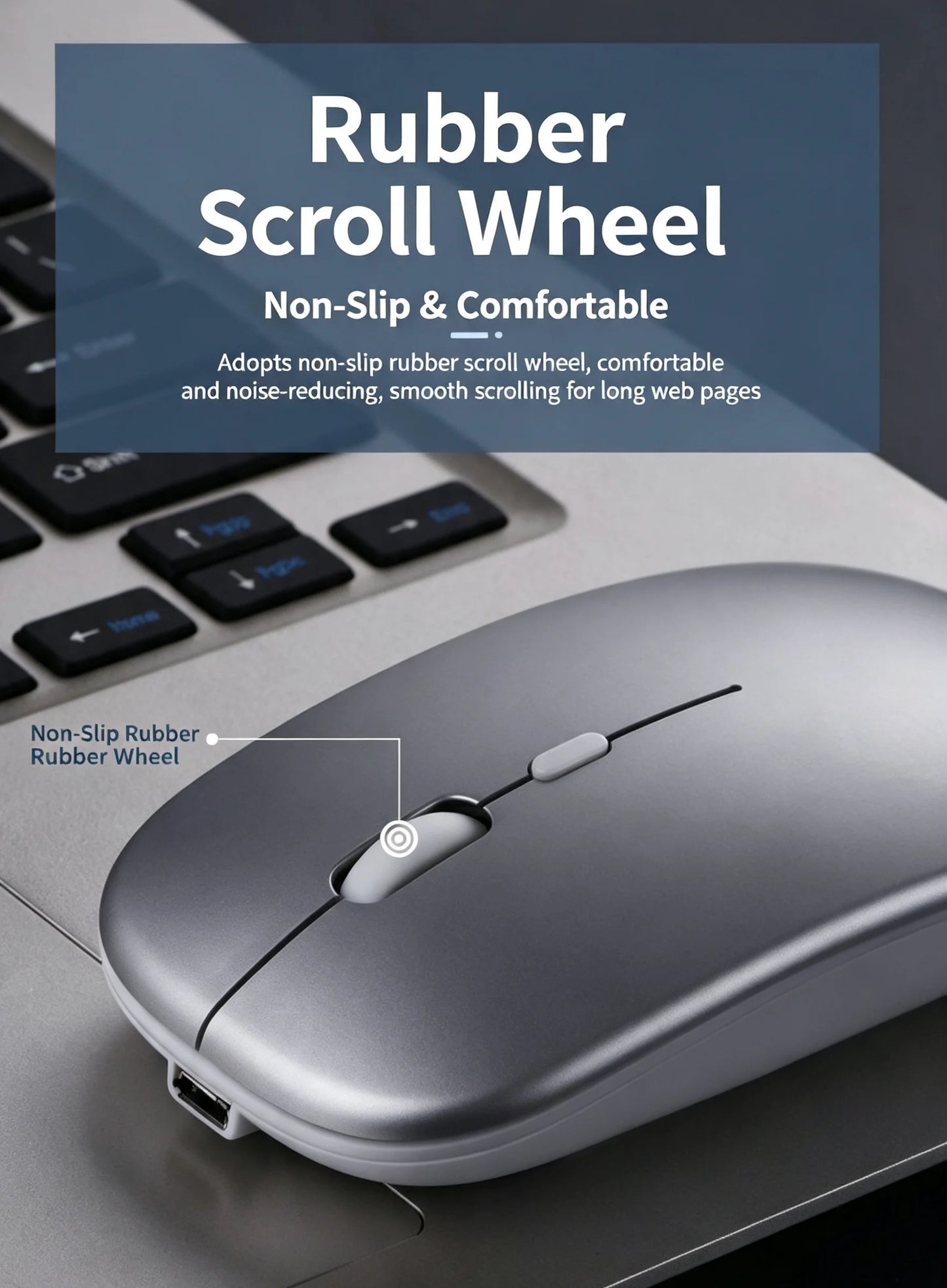 Ergonomic Wireless Gaming Mouse RGB Backlight USB Compatible Rechargeable Silent Backlit Mouse for Laptop PC - Silent Gaming Mic