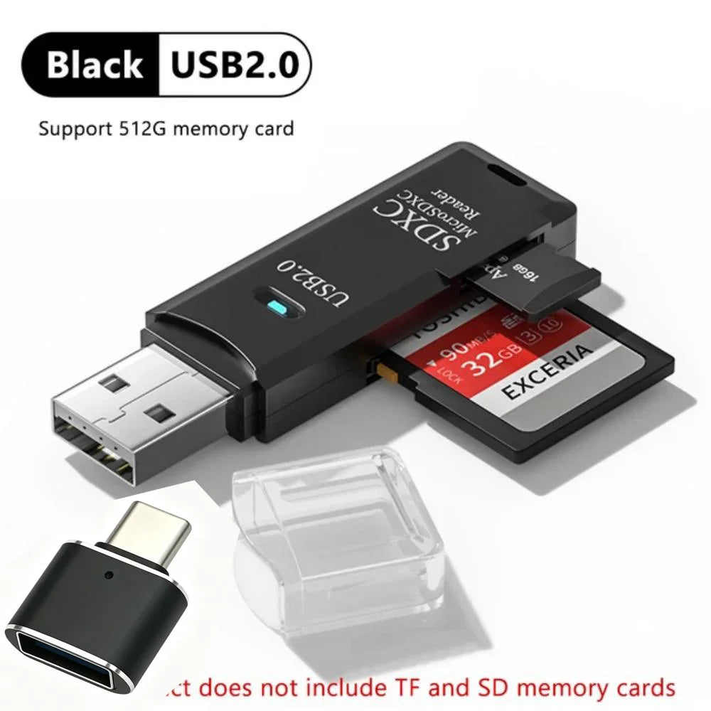 2-in-1 Multi Functional  USB 3.0 Card ReaderMiniSD TFMemoryCardReaderUSBFlashDrive CardreaderAdapter For PCLaptops Accessories