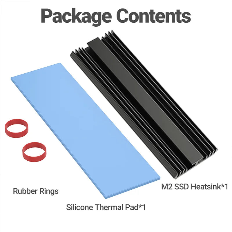 TEUCER M.2 2280 NVMe SSD Aluminum Heatsink Radiator with Thermal Pad for PS5/PC/Laptop Cooling 5mm Thickness