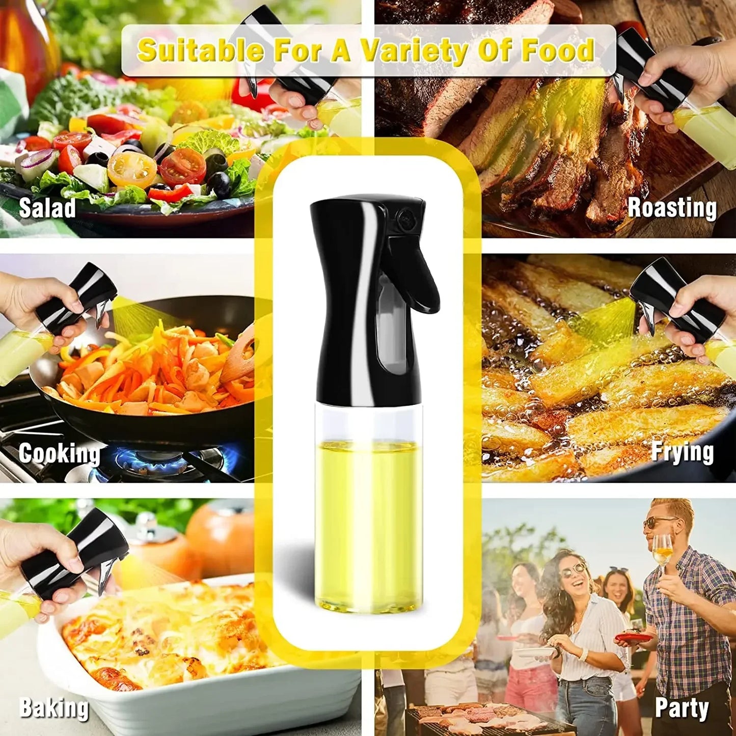 200/300/500ml Oil Spray Olive Oil Spray Bottle Kitchen Cooking Dispenser Camping Baking Vinegar Soy Sauce Sprayer Containers