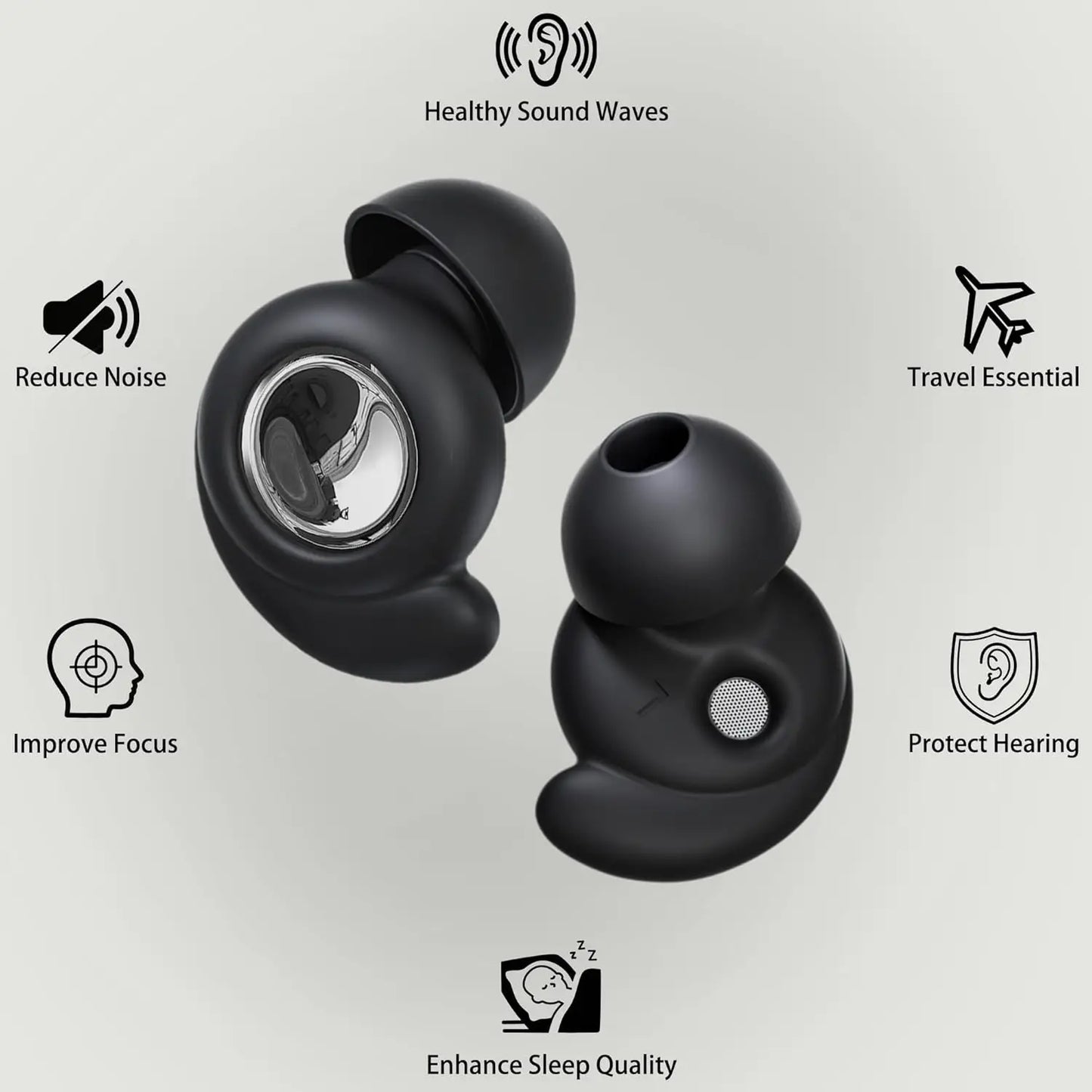 Eayburst Silicone Ear Plugs for Sleeping Ultra Comfortable Reusable Earplugs with Noise Cancelling Hearing Protection Earplug