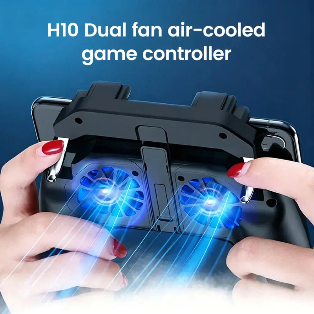 4 Fingers Mobile Phone Game Handle with Radiator Aim Shooting Gamepad Joystick Controller for IOS Android Gaming Accessories