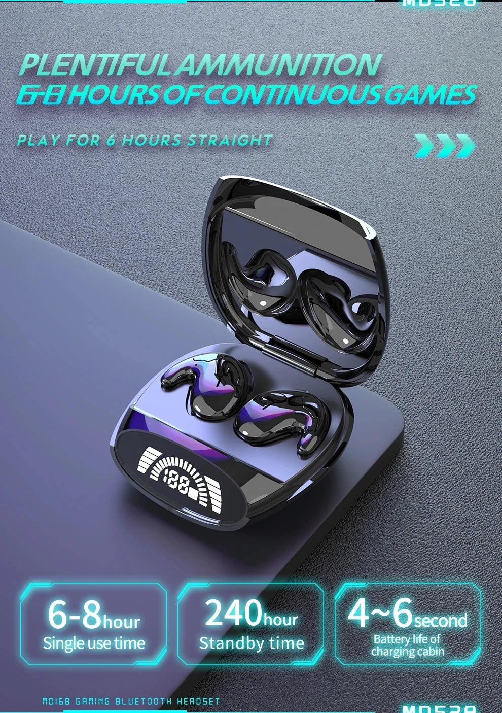 Mini Sleep Invisible Earbuds Tiny Hidden Headphones Bluetooth 5.3 Earphone Noise Cancelling Sports Stereo TWS Wireless Headsets