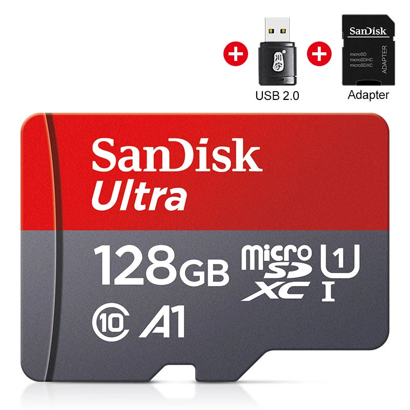 Sandisk Memory Card 256GB 128GB 64GB 32GB TF Micro SD Card Class 10 UHS-1 Flash Card Memory for Smartphone PC+Card Reader