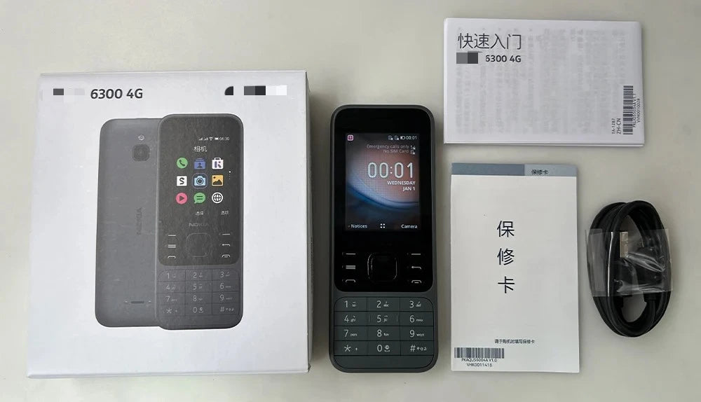 Finland Made 6300 4G mobile phone Feature Phone Dual SIM KaiOS Wifi Multilingual 2.4 Inch FM Radio Bluetooth  used phone